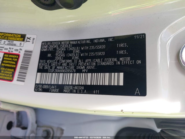 5TDFZRAHXNS095678 Toyota Highlander Platinum