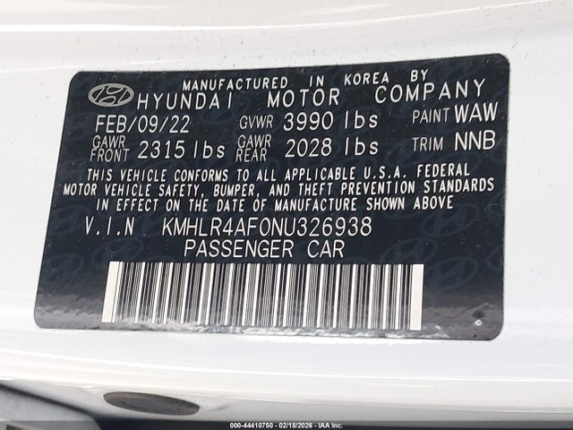 KMHLR4AF0NU326938 Hyundai Elantra N Line