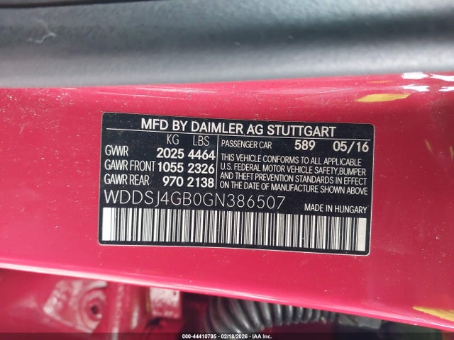 WDDSJ4GB0GN386507 Mercedes-Benz CLA 250 4MATIC