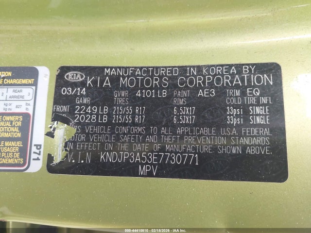 2014 KIA SOUL KNDJP3A53E7730771 Photo 8