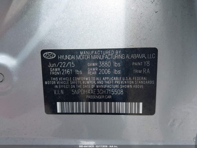 2016 HYUNDAI ELANTRA 5NPDH4AE3GH715508 Photo 8