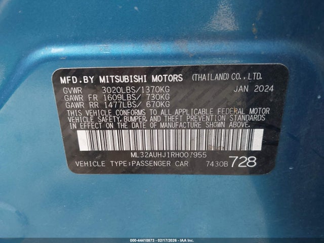 2024 MITSUBISHI MIRAGE ML32AUHJ1RH007955 Photo 8
