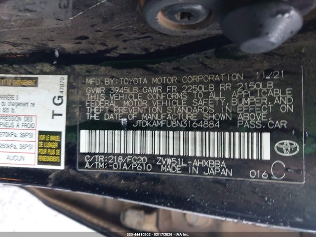 2022 TOYOTA PRIUS JTDKAMFU8N3164884 Photo 8