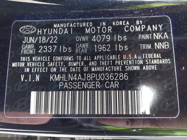KMHLN4AJ8PU036286 Hyundai Elantra Hybrid Limited