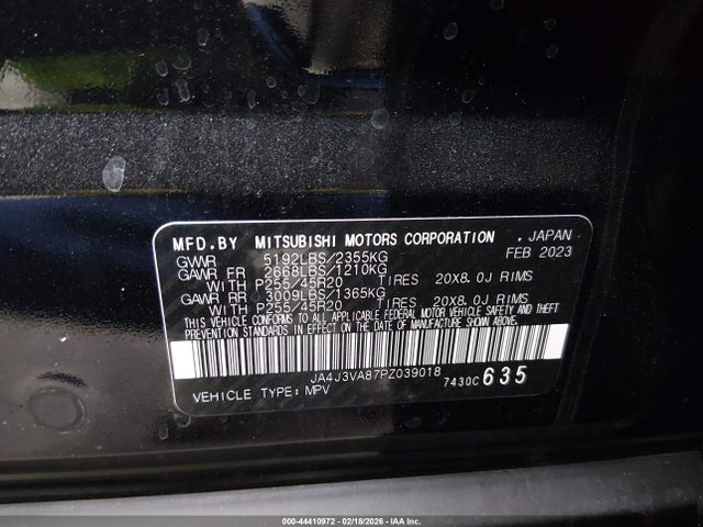 2023 MITSUBISHI OUTLANDER JA4J3VA87PZ039018 Photo 8
