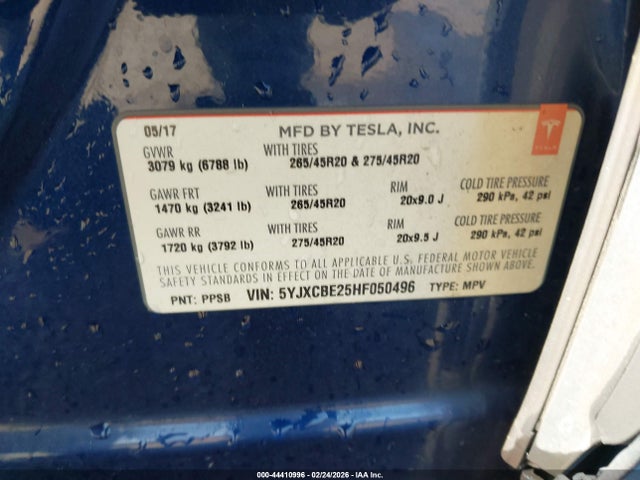 5YJXCBE25HF050496 Tesla Model X 100d/75d/90d