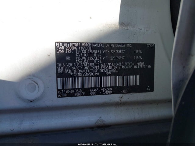 2022 TOYOTA RAV4 2T3F1RFV5NW288194 Photo 8