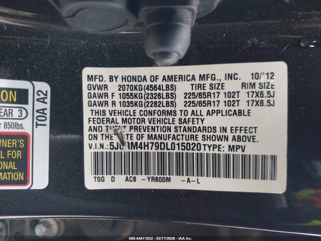 2013 HONDA CR-V 5J6RM4H79DL015020 Photo 8