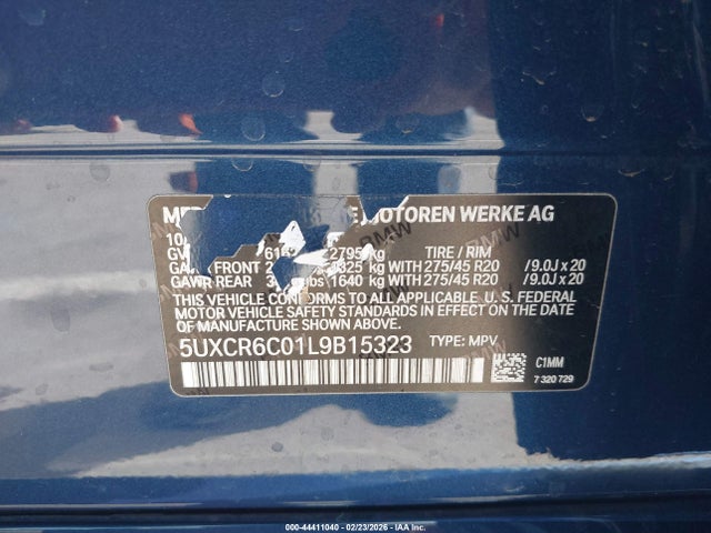 Aukcja sprzedaży 2020 Bmw X5 Xdrive40i, vin: 5UXCR6C01L9B15323, numer aukcji: 44411040