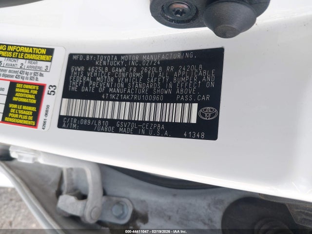 4T1KZ1AK7RU100960 Toyota Camry Xse V6