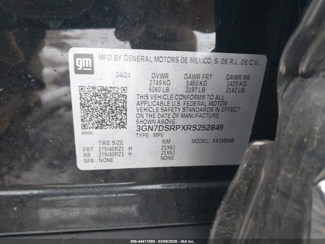 3GN7DSRPXRS252849 Chevrolet Equinox Ev Rs