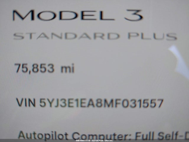 Aukcja sprzedaży 2021 Tesla Model 3 Standard Range Plus Rear-wheel Drive, vin: 5YJ3E1EA8MF031557, numer aukcji: 44411119