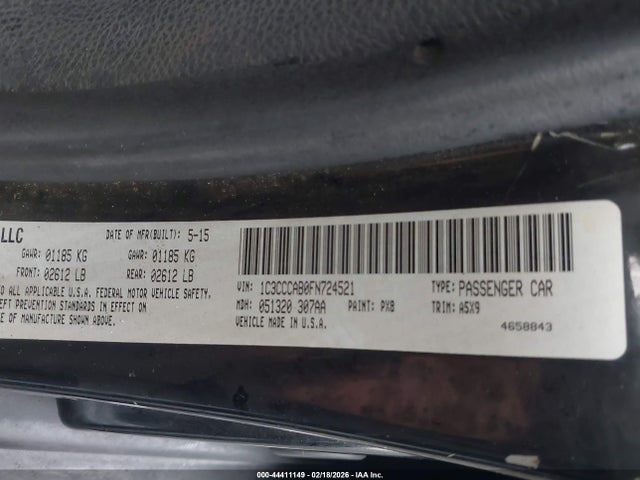 Продаж на аукціоні авто 2015 Chrysler 200 Limited, vin: 1C3CCCAB0FN724521, номер лоту: 44411149