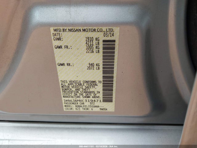 Nissan ALTIMA 2.5 2014 1N4AL3AP4EC319471 Image 9