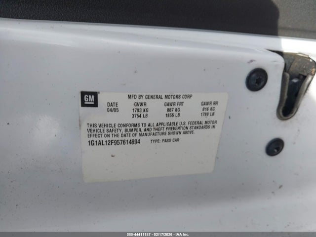 2005 CHEVROLET COBALT 1G1AL12F957614894 Photo 8