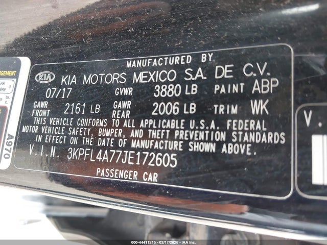 Aukcja sprzedaży 2018 Kia Forte Lx, vin: 3KPFL4A77JE172605, numer aukcji: 44411215