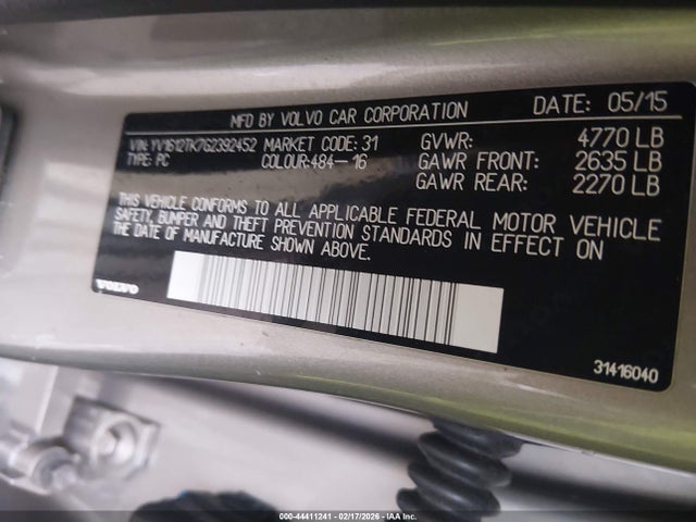 YV1612TK7G2392452 Volvo S60 T5 Premier