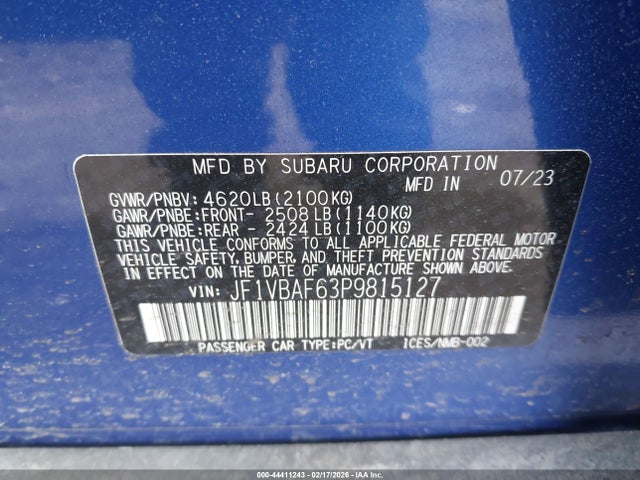 2023 SUBARU WRX JF1VBAF63P9815127 Photo 8