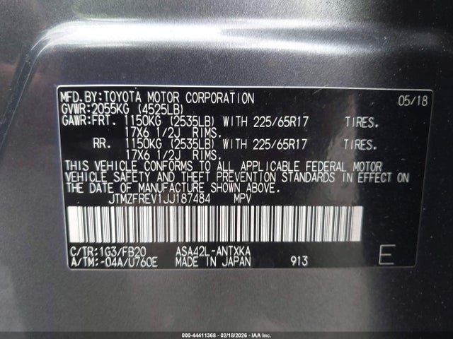 Toyota RAV4 LE 2018 JTMZFREV1JJ187484 Image 9
