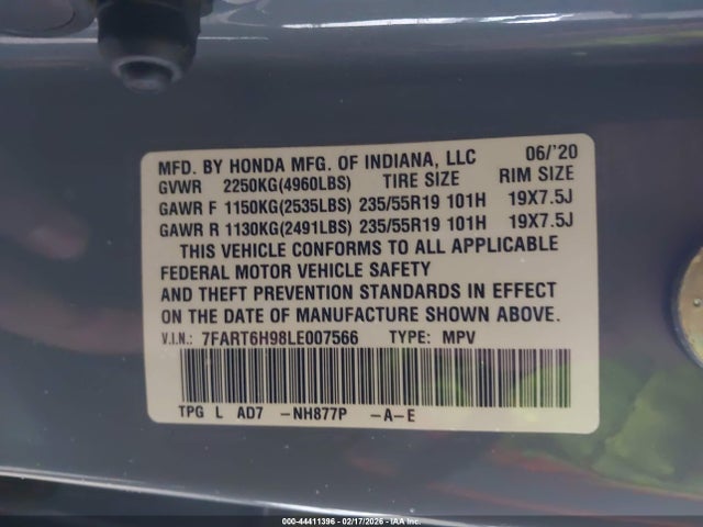 7FART6H98LE007566 Honda Cr-v Hybrid Touring