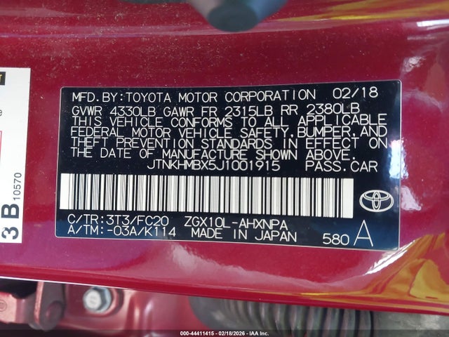 JTNKHMBX5J1001915 Toyota C-HR XLE