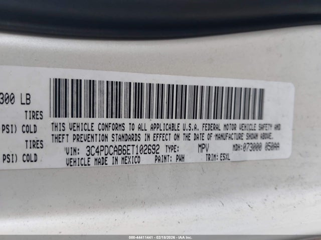 Aukcja sprzedaży 2014 Dodge Journey American Value Pkg, vin: 3C4PDCAB6ET102692, numer aukcji: 44411441