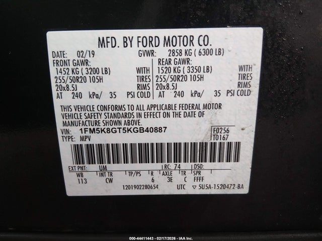 Ford EXPLORER SPORT 2019 1FM5K8GT5KGB40887 Image 9