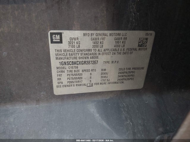 2016 CHEVROLET TAHOE 1GNSCBKCXGR387267 Photo 8