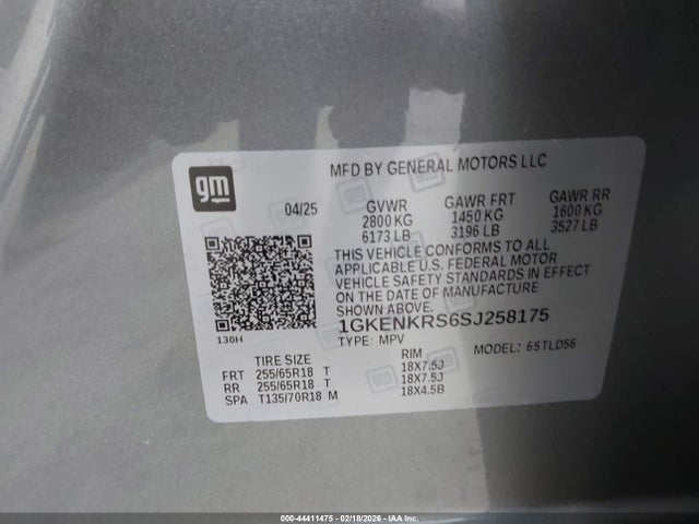1GKENKRS6SJ258175 GMC Acadia Fwd Elevation