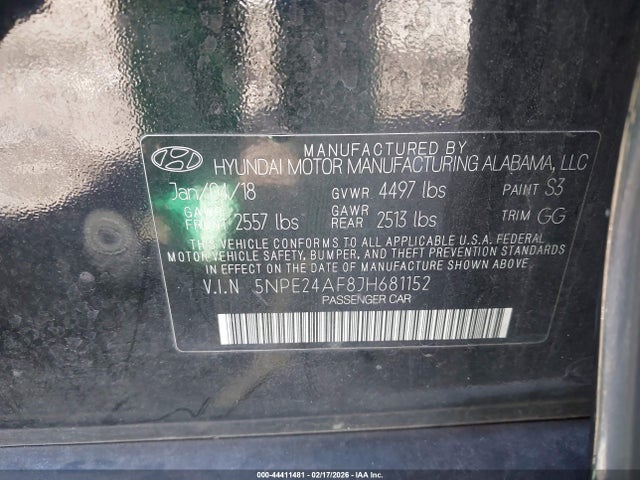 5NPE24AF8JH681152 Hyundai SONATA SE