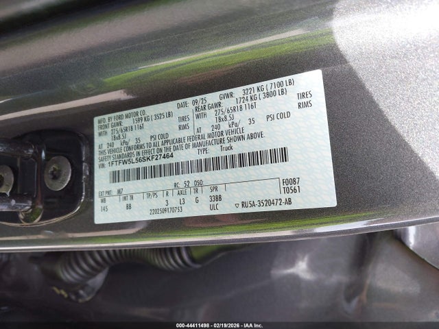 1FTFW5L56SKF27464 Ford F-150 Lariat
