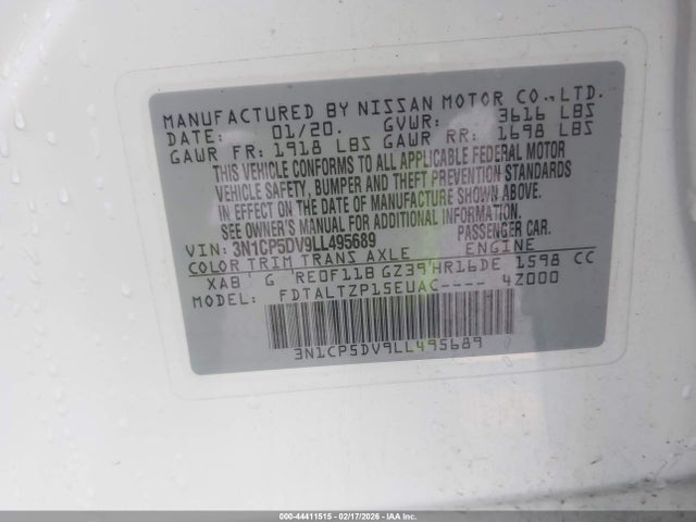 3N1CP5DV9LL495689 Nissan Kicks Sr Xtronic Cvt