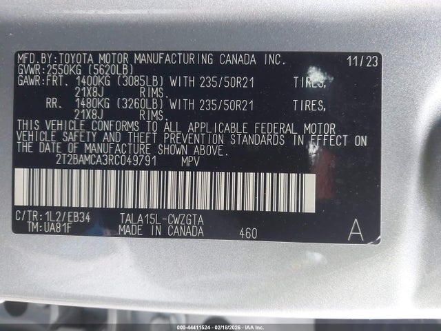44411524 :رقم المزاد ، 2T2BAMCA3RC049791 vin ، 2024 Lexus Rx 350 F Sport Handling مزاد بيع