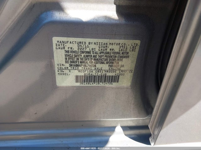 2011 NISSAN SENTRA 3N1AB6AP1BL714726 Photo 8