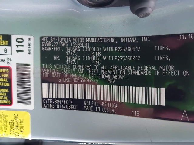 Toyota Sienna Le 8 Passenger 2016 5TDKK3DC5GS695575 Image 9