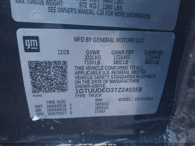 1GTUUDED3TZ240359 GMC SIERRA 1500