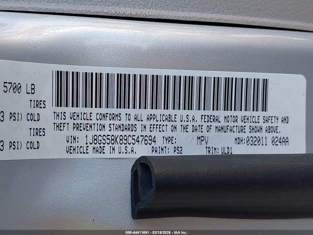 2009 JEEP GRAND CHEROKEE 1J8GS58K89C547694 Photo 8