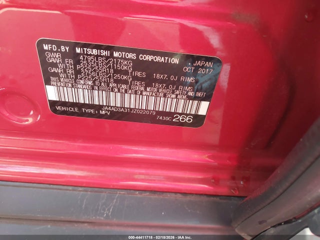 2018 MITSUBISHI OUTLANDER JA4AD3A31JZ022079 Photo 8