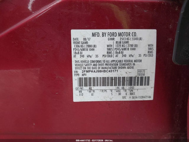 2017 FORD EDGE 2FMPK4J98HBC43171 Photo 8