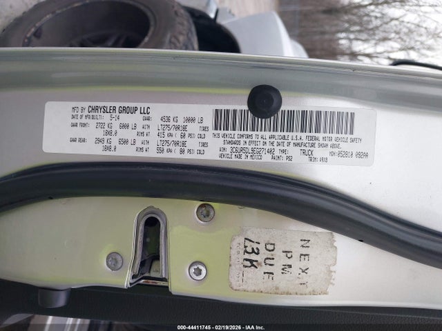 Продажа на аукционе авто 2014 Ram 2500 Slt, vin: 3C6UR5DL9EG271402, номер лота: 44411745