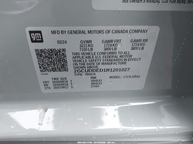 2GCUDDED1R1201027 Chevrolet Silverado 1500 4wd Short Bed Lt