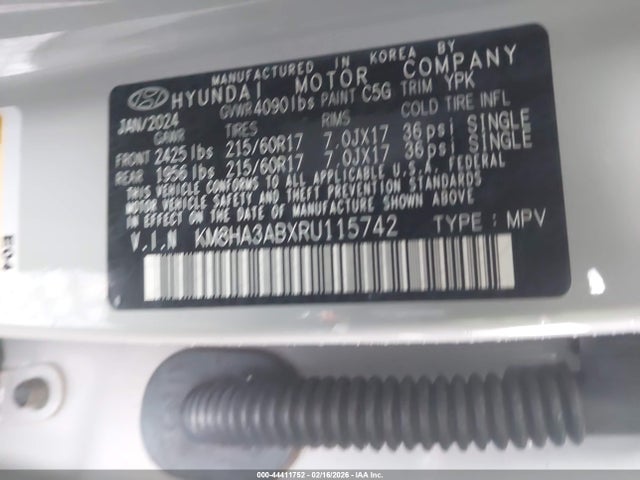 KM8HA3ABXRU115742 Hyundai Kona Se