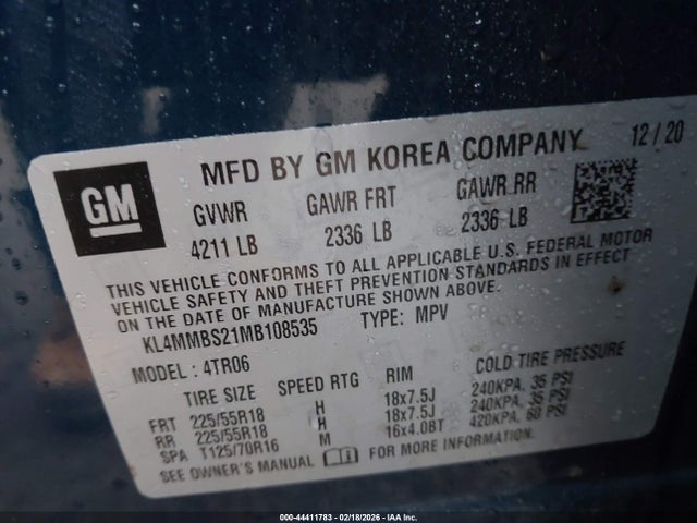Продаж на аукціоні авто 2021 Buick Encore Gx Fwd Preferred, vin: KL4MMBS21MB108535, номер лоту: 44411783