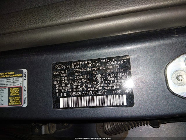 Hyundai Tucson Value 2019 KM8J3CA44KU033587 Image 9