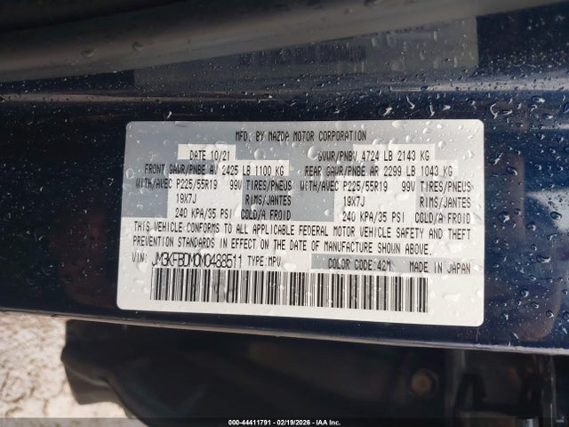 Aukcja sprzedaży 2021 Mazda Cx-5 Grand Touring, vin: JM3KFBDM0M0488511, numer aukcji: 44411791