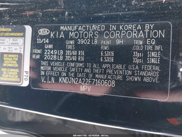 2015 KIA SOUL KNDJN2A22F7160608 Photo 8