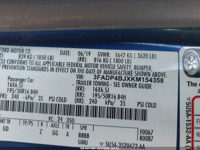 2019 FORD FIESTA 3FADP4BJXKM154358 Photo 8