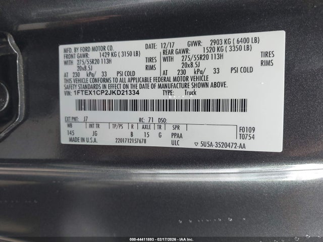 Ford F-150 Xl 2018 1FTEX1CP2JKD21334 Image 9