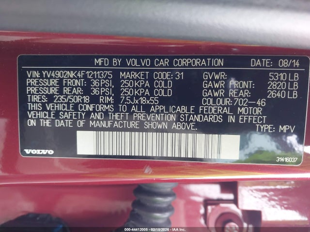 2015 VOLVO XC70 YV4902NK4F1211375 Photo 8