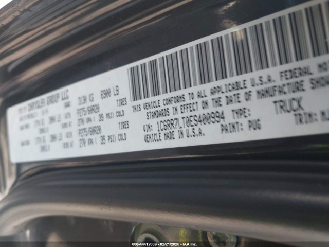 Продаж на аукціоні авто 2014 Ram 1500 Big Horn, vin: 1C6RR7LT0ES400994, номер лоту: 44412006